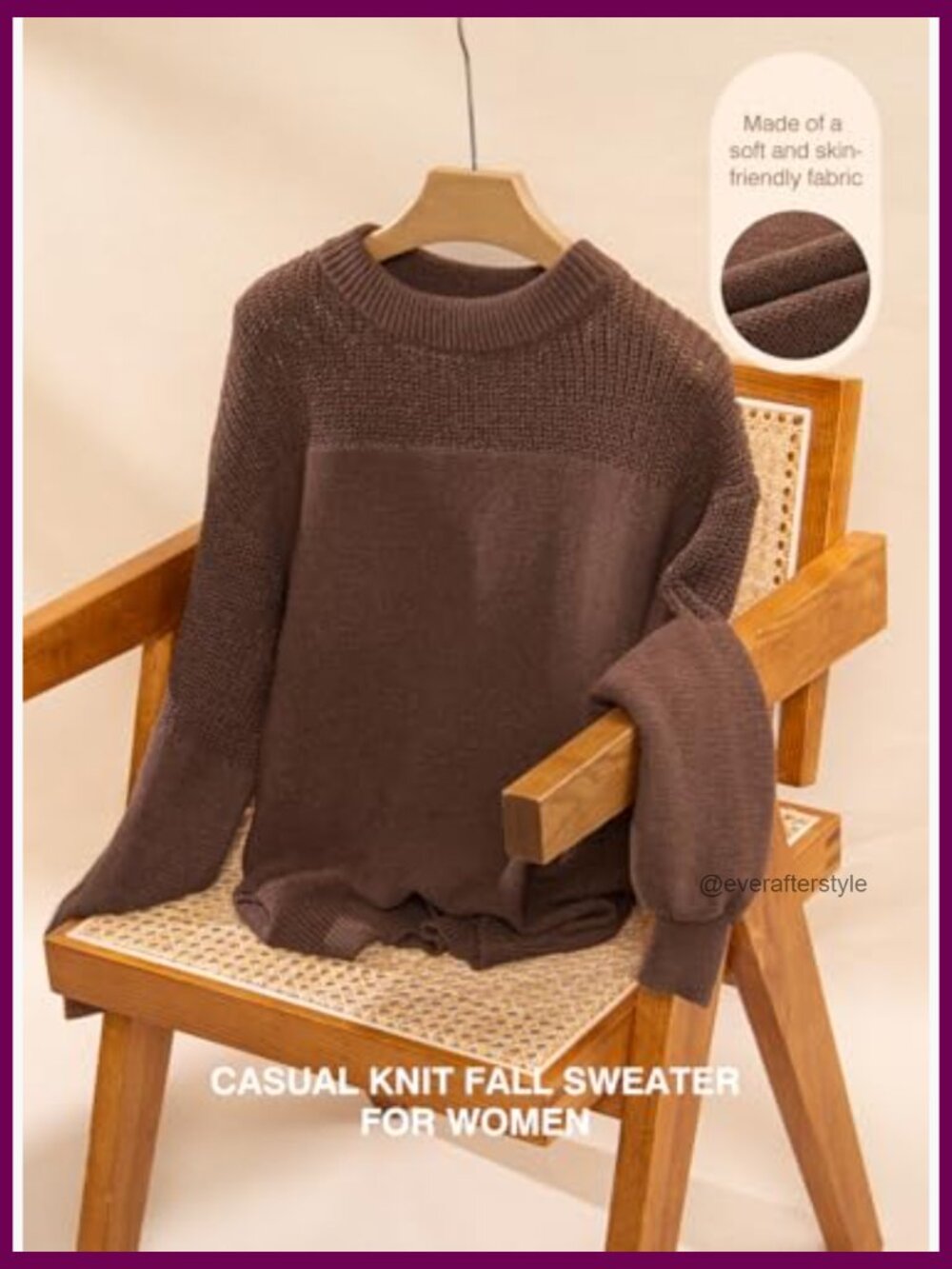 Casual Long Sleeve Crewneck Knit Pullover Sweater Jumper - Picture 4 of 7